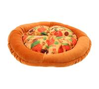 VICASKY Creative Pizza Shaped Cat Hut Bed for Indoor Cats Warm Kitten Sleeping Mat with Squeaky Plush Scratch Resistant Pet Nest and Kittens Brown Fruit Design