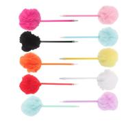 VICASKY Creative Plush Pom Pom Ballpoint Pens and Fun Writing Supplies 10pcs with Soft Comfortable Grip, Cute Fluffy Ballpoint Pens for Students, Back to School Decor