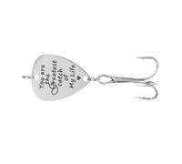 VICASKY Creative Stainless Steel Fishing Lure Hooks with You Are My Greatest Catch of My Life Triple Hooks for Outdoor Fishing Bait for All Types of Fish