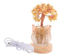 VICASKY Crystal Tree Nightlight USB Powered Crystal Glass Wood Warm Light