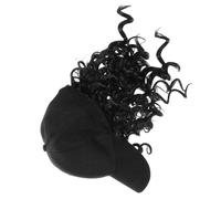 VICASKY Curly Hair Hat Wig Baseball Cap for Women Black Afro Style Curl Extension Lightweight Breathable Hat with Fake Hair Saving Cultural Expression for Daily Outdoor Use