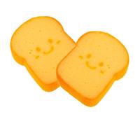 VICASKY Cute Khaki Kitchen Dish Cleaning Sponge Pad Cartoon Bread Toast Shape, Reusable Thickened Sponge for Dishwashing and Household Cleaning