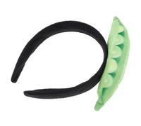 VICASKY Cute Peas Headband for Women Plush Cartoon Hair Accessories for Skincare Face Washing Live Streaming Unique Comfortable Elastic Hairband Novelty Party Headwear