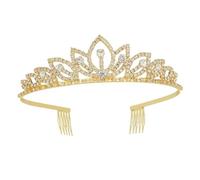 VICASKY Delicate Bridal Crown Hair Accessory Rhinestone Inlaid Heart-Shaped Leaf Design, Wedding Party Tiara Headwear for Bride and