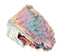 VICASKY Delicate Irregular Bismuth Crystal Stone Specimen Handmade Ornament for Home Office Decor Unique Rare Metal Mineral Collectible Crafting Display Accent