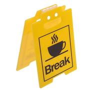 VICASKY Desk Status Sign Portable and Lightweight Yellow Acrylic Do Not Disturb Desktop Indicator Modern Minimal Tabletop Break Reminder for Office and Retail Counter for Work Cubicle