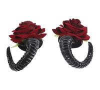 VICASKY Devil Horn Hair Clips Gothic Goth Hair Accessories Cotton Linen Sheep Horns Barrette for Parties Halloween Atmosphere Personality Display