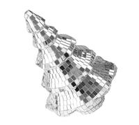VICASKY Disco Christmas Tree Christmas Decorations Mini Trees for Crafts Festival Scene Decor Silver Glass