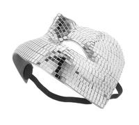 VICASKY Disco Mirrored Half Face Mask Silver Glitter Reflective Masquerade Ball Cover Comfortable Fit for Halloween Party Birthday Club Dj Music Outfits