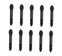 VICASKY Disposable Dual Sided Eyeshadow Brush Sponge Tipped 10pcs Black Makeup Applicators for Precise Eye Shadow Application and Travel