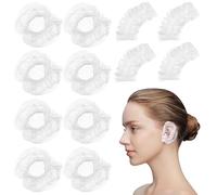VICASKY Disposable Ear Covers Soft to The Touch and Thick Elastic PE Plastic 200Pcs for Shower and Hair Dye Ear Bath Protector for Men and Women, Suitable for Perming and Dormitory Use