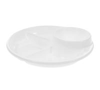 VICASKY Divided Dinner Plate, Food Grade Pp Material White with Portion Control and Food Separation with High Sectioned Partition and Side Edges, and Adults Breakfast or Healthy Meals
