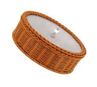 VICASKY Divided Snack Serving Tray with Lid Plastic Organizer for Nuts Dried Fruits Candies Cookies Hand-Woven Nut Basket for Living Office and Bedroom Use