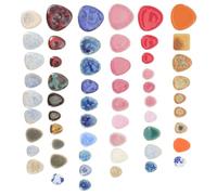 VICASKY DIY Ceramic Pebble Tile Material with Highly Polished Finish and Irregular Size Design for Tile Making and Creative Mosaic Arts and Crafts Projects