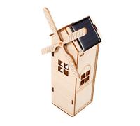 VICASKY Diy Solar Windmill Assembly Wooden Science Toy for School-age Lightweight and Easy to Assemble Encourages Practical Skills and Problem-solving