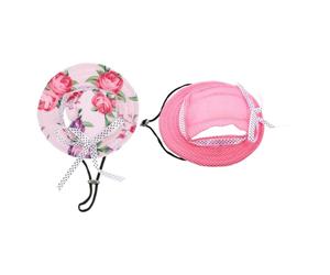 VICASKY Dog Hat Caps 2Pcs Mesh Sun Visor with Ear Openings Wide Brim for Small Dogs Suitable for Outdoor Walks Pug Chihuahua Shih Tzu Yorkshire