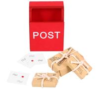 VICASKY Dollhouse Miniature Mailbox Set with Letters, Parcels & Mail Sack - 1:12 Scale Wooden POST Mailbox Decor for Dollhouse, Fairy Garden, Tiny House & Room Display Models