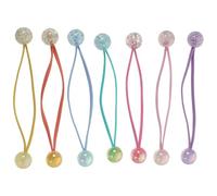 VICASKY Double Ball Hair Ties Little Elastic Ponytail Holders 14 Pcs for Soft Acrylic and Nylon Material Decorate Hair Bun and Ponytail Random Color for Daily Wearing and Parties
