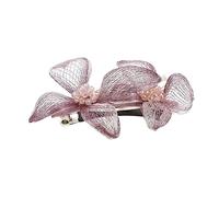 VICASKY Double Butterfly Crystal Hair Barrettes Pink Copper Wire Zircon Spring Hair Clips for Elegant Wedding Party Accessories