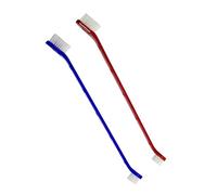 VICASKY Double Sided Dog Toothbrush Set Small and Large Head Design for Effective Dental Cleaning and Oral Massage with Long Handles 2pcs and Super Soft Nylon Bristles for Complete Canine