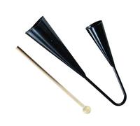 VICASKY Double Speaker Agogo Bell Two Tone Bell Boys and Girls Instrument for Samba Percussion Instrument Practice and Music Education Wooden Stick
