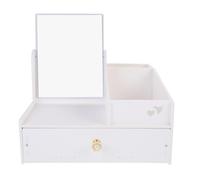 VICASKY Drawer Sundries Holder Cosmetics Storage Box 12.6x8.3x4.7inch Pvc Material Home Storage with Mirror Sundries Organizer for Dressing Table Decor
