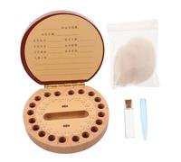 VICASKY Dual Purpose Tooth Storage Box with Zodiac Pig Design Keepsake Organizer for Lost Teeth and Fetal Hair Wooden Preservation Case for Newborn Milestones Showers and Birthdays