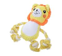 VICASKY Durable Squeaky Lion Plush Dog with Heavy Duty Chew Rope for Large Medium Small Dogs Interactive Tough Chew to Strengthen Jaws and Boredom for French Bulldogs and Puppies