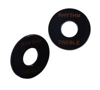 VICASKY Electric Guitar 3-way Toggle Switch Guard Plates 2pcs Black Gold Tone, Toggle Plate Treble Washers Guitar Parts Accessories for Rhythm and Lead Switch Protection