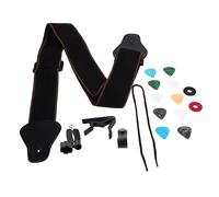 VICASKY Electric Guitar Strap Kit with Cotton Shoulder Strap Capo Adjustable Guitar Picks Headstock Tie and String Changing Tools for Random Color