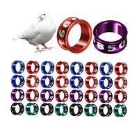 VICASKY Electroplated Alloy Closed Bird Leg Rings Bands 50 Pcs Multi- Identification Rings Random Letter Markings for Pigeons Parrots Canaries Small Birds Sturdy Pigeon Supplies