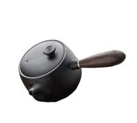 VICASKY Elegant Black Kung Fu Teapot with Non-Skid Handle Heat-Resistant Retro Handmade Pot for Home Office Outdoor Tea Enjoyment and Guest Entertainment