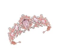 VICASKY Elegant Bride Crown Headdress Crystal Details for Wedding Day Bridal Party Features Gold Tone and Shiny Accents