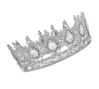 VICASKY Elegant Bride Crown Silver and White Wedding Headdress Fashion Headwear for Women Unique Party Hair Ornament Bridal Celebrations