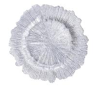 VICASKY Elegant Glass Serving Platter Irregular Silver Fruit Holder for Weddings Home and Restaurants Versatile Snack and Salad Tray Easy to Clean Design