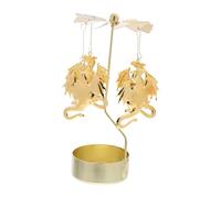 VICASKY Elegant Tea Light Carousel Rotating Candlestick Made of Stainless Steel with Mesmerizing Spinning Effect, Metal Candle Holders for Special Occasion and Holiday Decorations