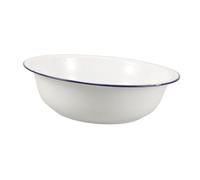 VICASKY Enamelware Basin Vintage Mixing Bowls 12.58x12.58x3.93in Multifunctional Use Versatile Home Decor White Foot Bath for Relaxation