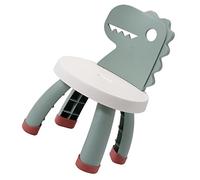 VICASKY Ergonomic Cartoon Dinosaur Step Stool with Back Support Tip Chair for Stable Sitting Rounded Edges Safety Design Green Study Seat