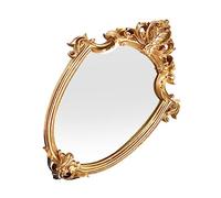VICASKY European Style Vintage Wall Mounted Mirror Royal Court Decorative Hanging Mirror for Bathroom Bedroom Home Small Fashionable Synthetic Design
