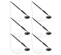 VICASKY Executive Pen Set 6pcs Black Plastic with Sleek Style and Lightweight Structure, Self-Adhesive Base and Upright Design for Retail Stores and Bank Counters