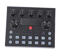 VICASKY External Sound Card Colourful LED Lights 800ma Capacity with Large Knob Design and Iron Shell for Mobile Phone and Computer Compatible with Tablets for Live Streaming
