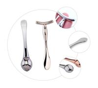 VICASKY Eye Massage Stick Zinc Alloy Double End Roller and Facial Mask Spoon for Eye Cream Application Skin Care Tool for Women
