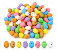 VICASKY Fake Eggs Decorative Easter Tiny Foam Wreath Craft Speckled 100pcs Mini Pastel Artificial Bird for Spring Vase Filler DIY Crafts Basket Fillers Decor Party Favors 100Pcs Decorations DIY