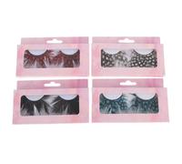 VICASKY False Eyelashes 4pairs Speckled Dense Plume Thick for Wedding Event Makeup Eyelash Performance