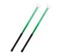 VICASKY Felt Head Aluminum Alloy Bass Drumsticks Green Marching Snare Drum Mallets for Stage Performance and Practice