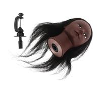 VICASKY Female Hairdressing Model Head Mannequin for Practice Real Long Hair Styling Barber Training Practice Head for Hair Cutting
