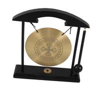 VICASKY Feng Shui Brass Gong with Stand Decorative Mini Gong for Home Office Zen Art Ornament for Meditation and Desk Decor