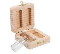 VICASKY Fetal Hair and Umbilical Cord Keepsake Collection Box for Babies, Wooden Preservation Storage with 2 Bottle Slots, Infant Hair and Teeth Souvenir Organizer for Newborn Memory Assorted Style