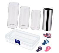 VICASKY Finger Picks Guitar Slides Stainless Steel Glass Electric Guitar Accessories Storage Case