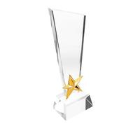 VICASKY Five Star Crystal Trophy Award for Graduation Sports Creative High Gloss Crystal Plaque for Classroom Rewards Party Celebration Competition Winner Recognition